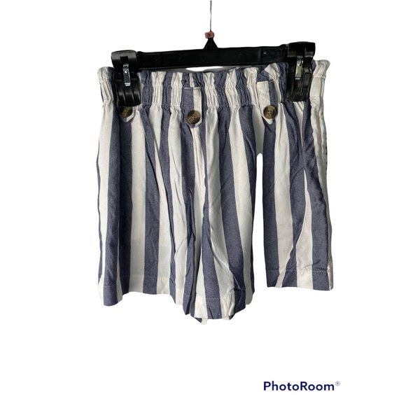 AMERICAN EAGLE Women's Paper bag waist Striped High Waist Shorts, Medium - Picture 2 of 5